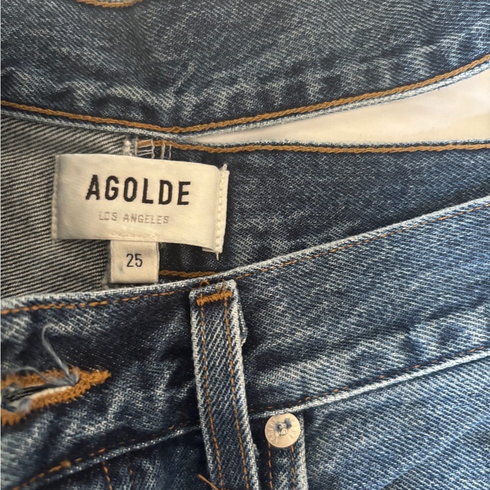Agolde Women's Straight Leg Blue Jeans like new - Picture 4 of 11